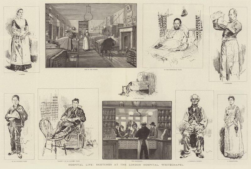 Kórházi élet, Vázlatok a londoni kórházban, Whitechapel alkotó: William Douglas Almond