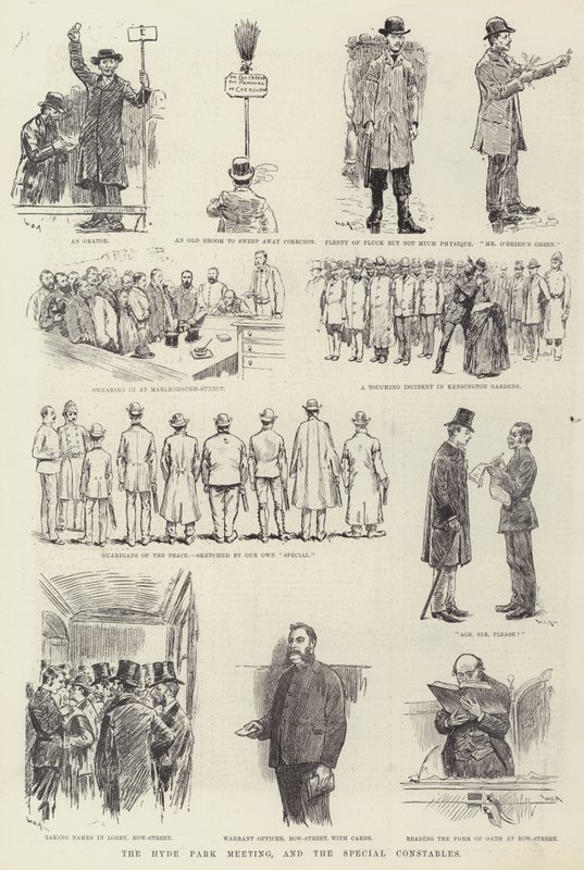 A Hyde Park Meeting és a Special Constables alkotó: William Douglas Almond