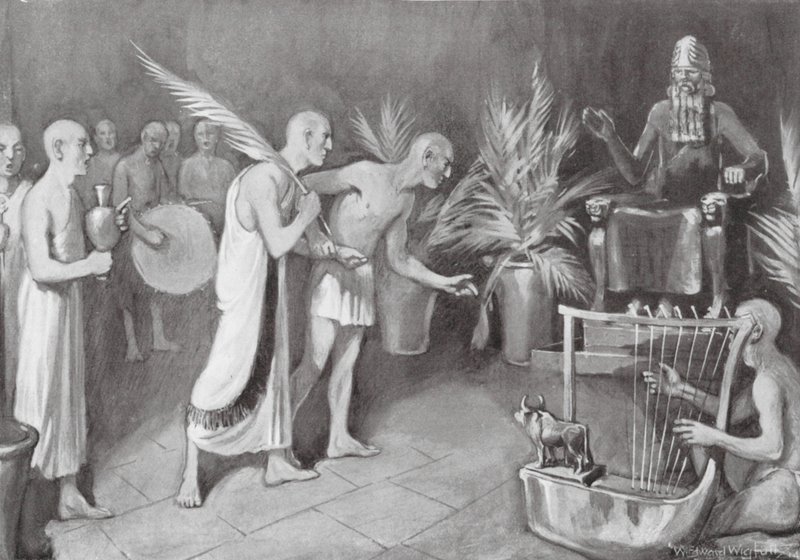 Ningirsu imádata (litográfia) alkotó: William Edward (after) Wigfull