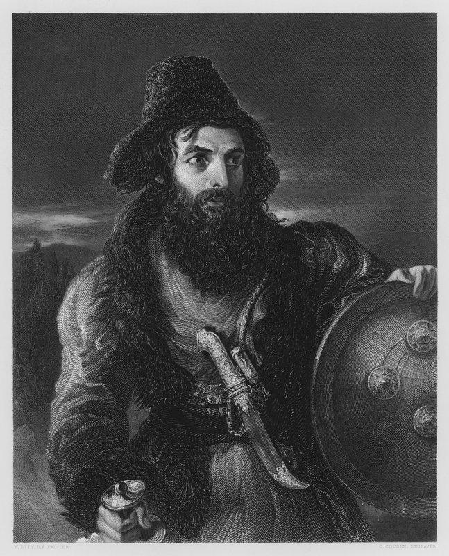 Egy perzsa harcos, a Vernon Gallery képéről (metszet) alkotó: William Etty