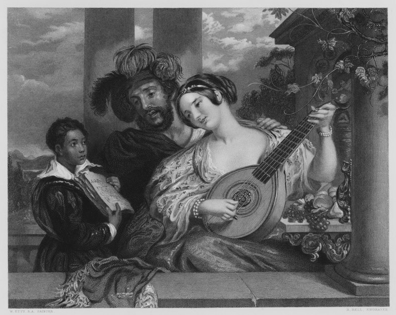 A Duett, a Vernon Gallery képéről (metszet) alkotó: William Etty
