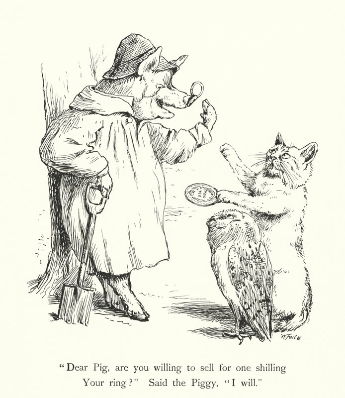 A bagoly és a puncimacska (metszet) alkotó: William Foster