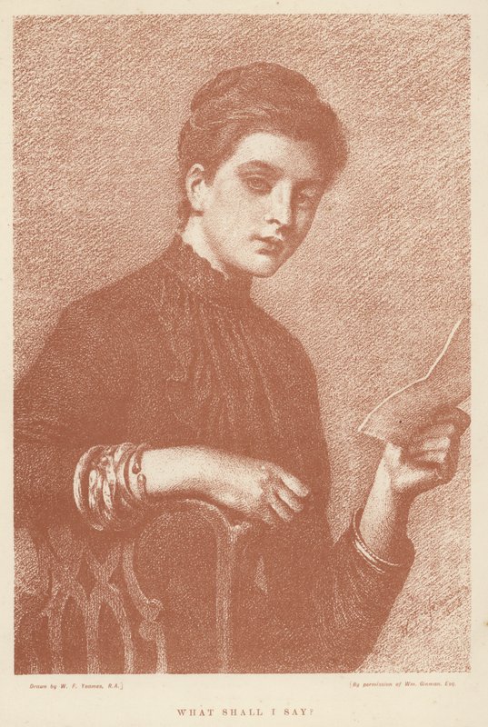 mit mondjak? (litho) alkotó: William Frederick (after) Yeames