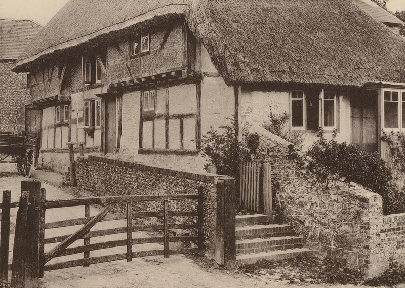 Farmház, Bury, West Sussex (fekete-fehér fotó) alkotó: William Galsworthy Davie