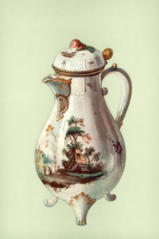 Kávéskanna, Ludwigsburg (színes litó) alkotó: William Gibb