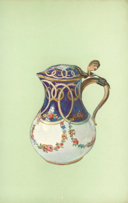 Kancsó, Sevres, királykék (színes litó) alkotó: William Gibb