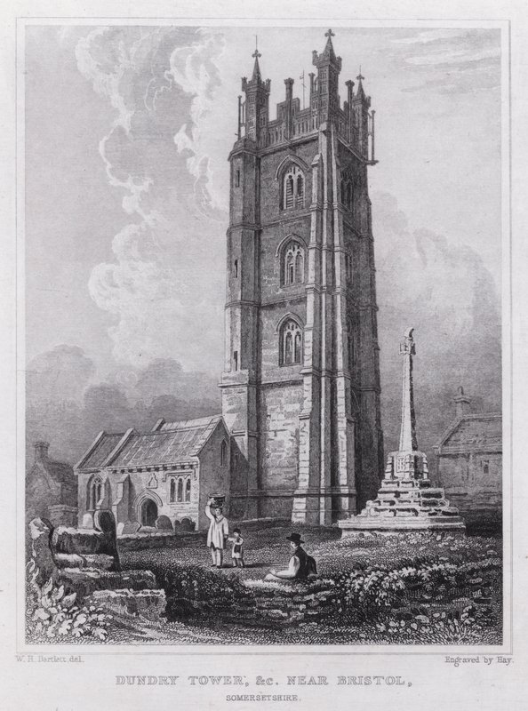 Dundry Tower, stb Bristol közelében, Somersetshire (metszet) alkotó: William H. Bartlett