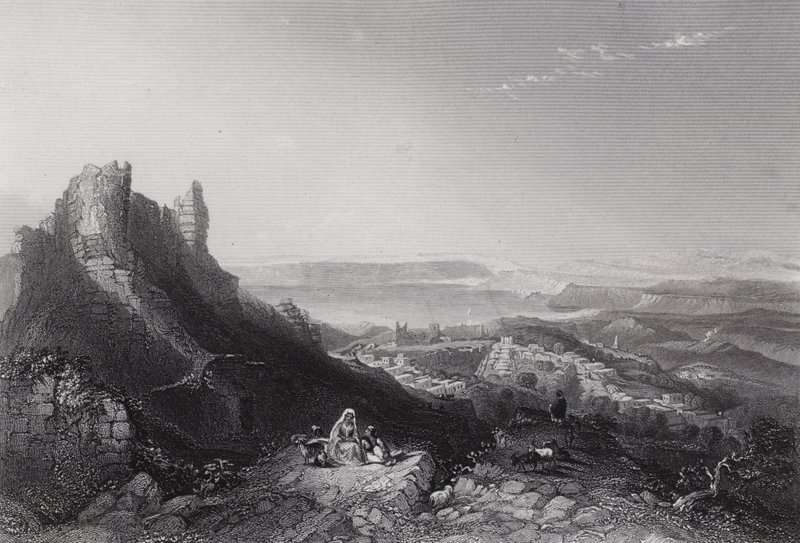 Tiberias-tó (metszet) alkotó: William H. Bartlett