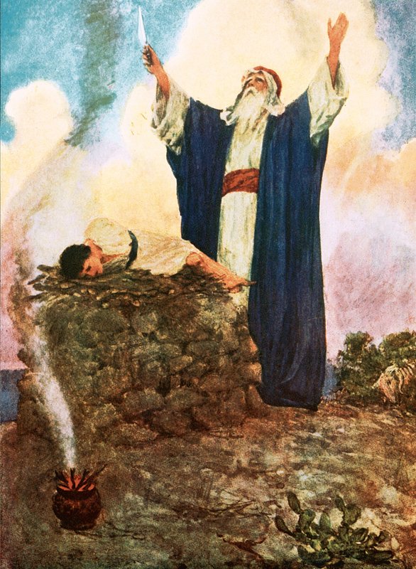 Ábrahám felajánlja Izsákot alkotó: William Hatherell