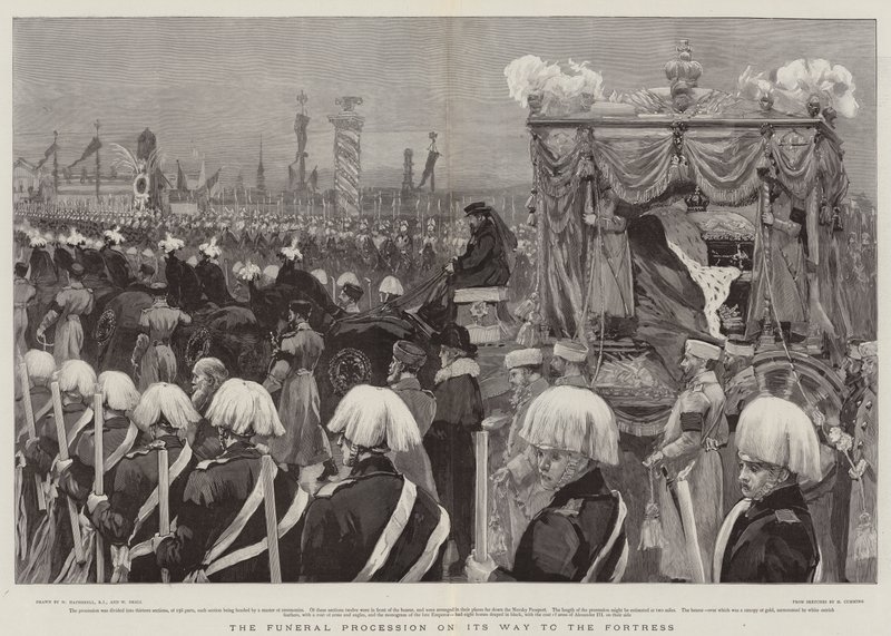 A temetési menet az erőd felé tart alkotó: William Hatherell