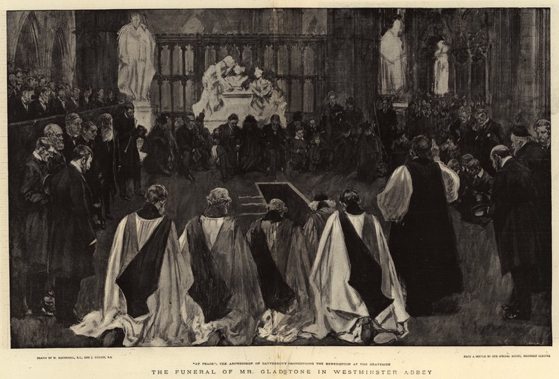Gladstone úr temetése a Westminster Abbeyben alkotó: William Hatherell