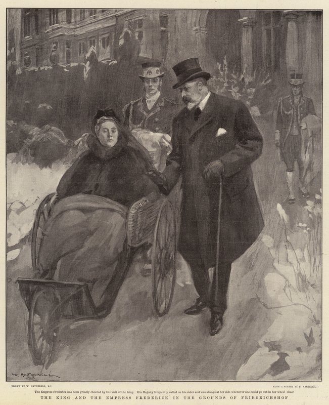 Frigyes király és császárné Friedrichshof területén alkotó: William Hatherell