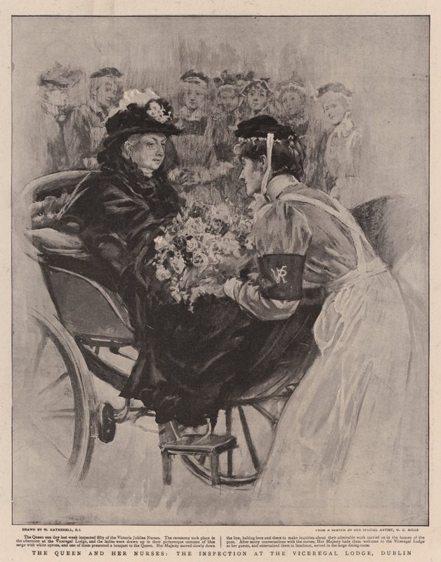 A királynő és nővérei, a dublini Viceregal páholy ellenőrzése alkotó: William Hatherell