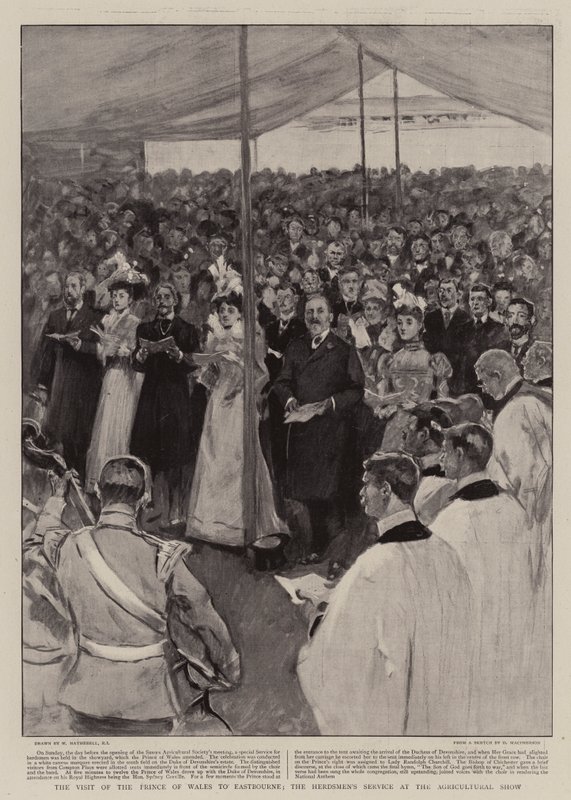 A walesi herceg látogatása Eastbourne-ben, a pásztorok szolgálata a mezőgazdasági kiállításon alkotó: William Hatherell