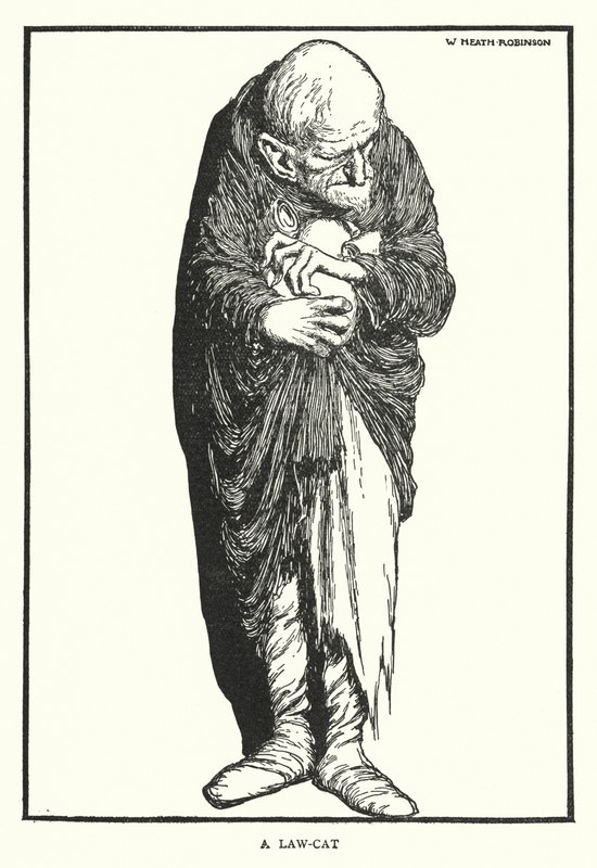 Törvénymacska (litho) alkotó: William Heath Robinson