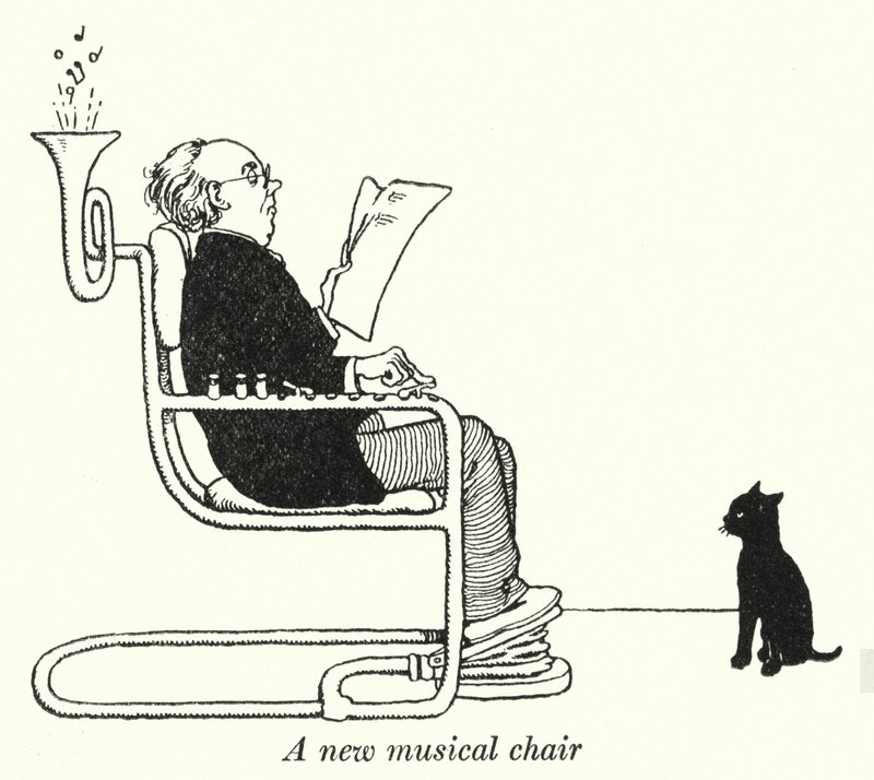 Egy új zenei szék (litho) alkotó: William Heath Robinson