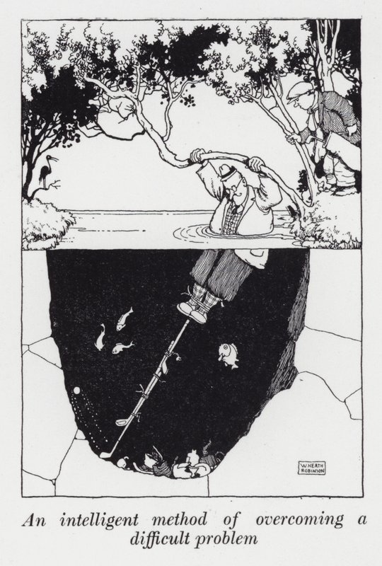 Intelligens módszer egy nehéz probléma leküzdésére (litho) alkotó: William Heath Robinson