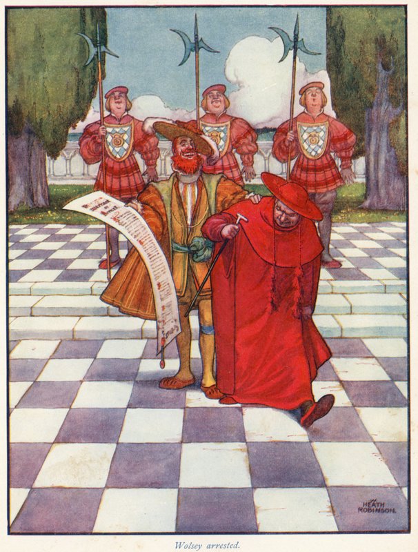 Wolsey bíborost letartóztatták alkotó: William Heath Robinson