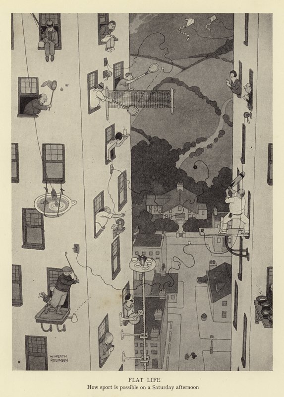 Lapos élet, hogyan lehet sportolni szombat délután alkotó: William Heath Robinson