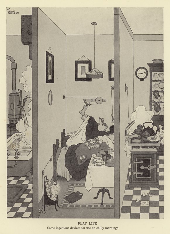 Lapos élettartam, néhány ötletes eszköz a hideg reggelekre alkotó: William Heath Robinson
