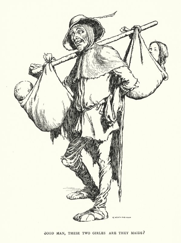 Jó ember, ez a két lány szobalány? (litho) alkotó: William Heath Robinson