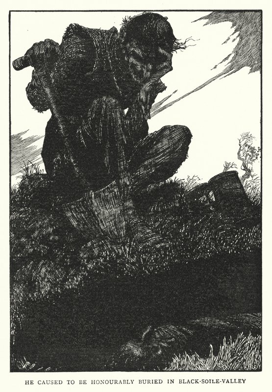 Tiszteletben temették el a Fekete-talaj-völgyben (litho) alkotó: William Heath Robinson