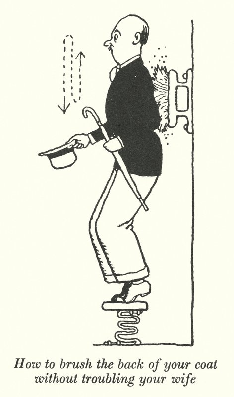 Hogyan fésüld meg a kabát hátát anélkül, hogy a feleséged zavarná (litho) alkotó: William Heath Robinson