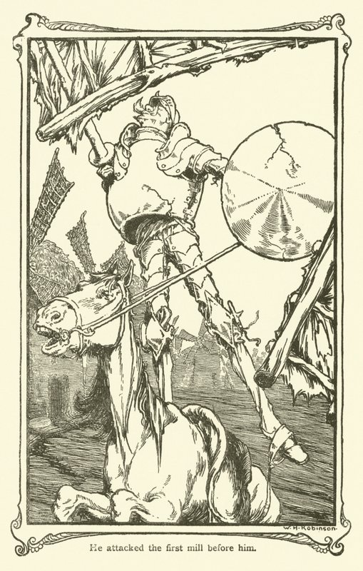 Illusztráció: Don Quijote (litho) alkotó: William Heath Robinson