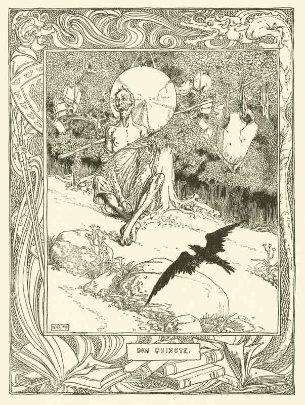 Illusztráció: Don Quijote (litho) alkotó: William Heath Robinson