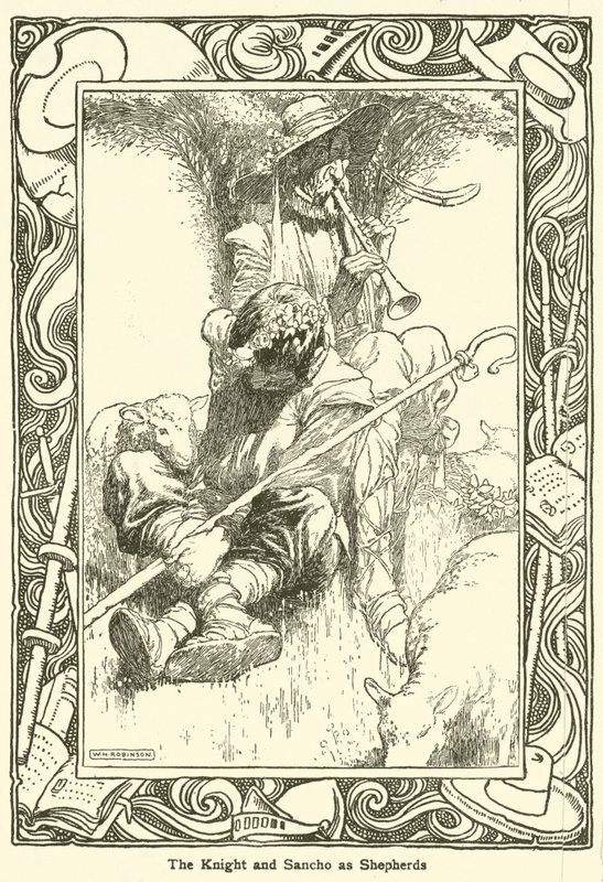 Illusztráció: Don Quijote (litho) alkotó: William Heath Robinson