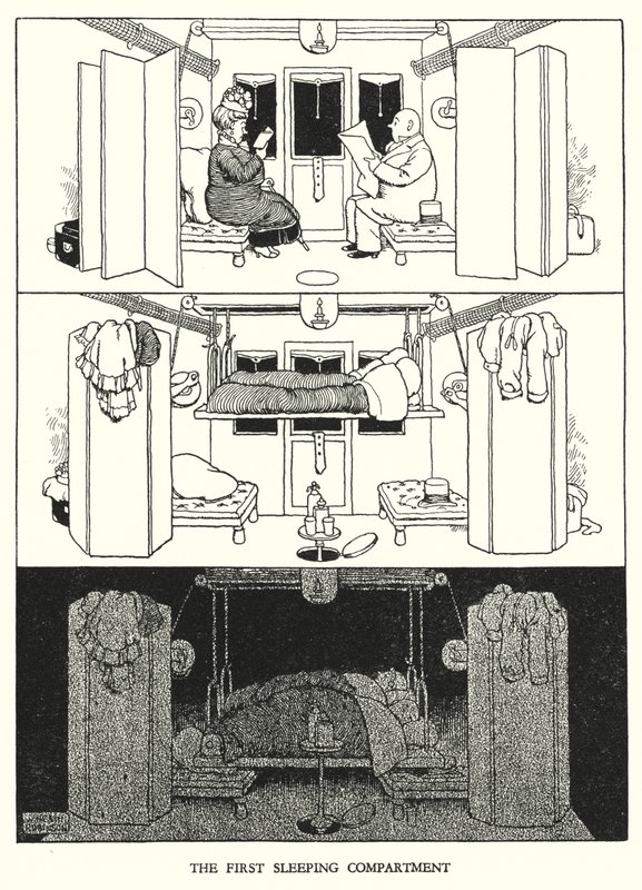 Illusztráció: Railway Ribaldry, W Heath Robinson (litho) alkotó: William Heath Robinson