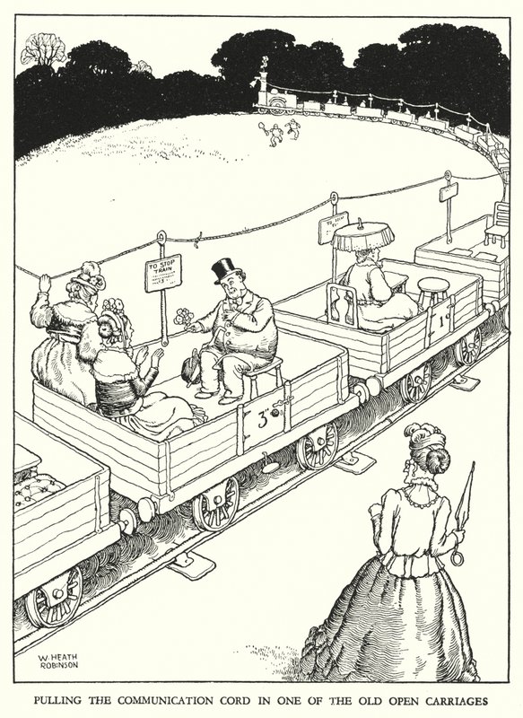Illusztráció: Railway Ribaldry, W Heath Robinson (litho) alkotó: William Heath Robinson