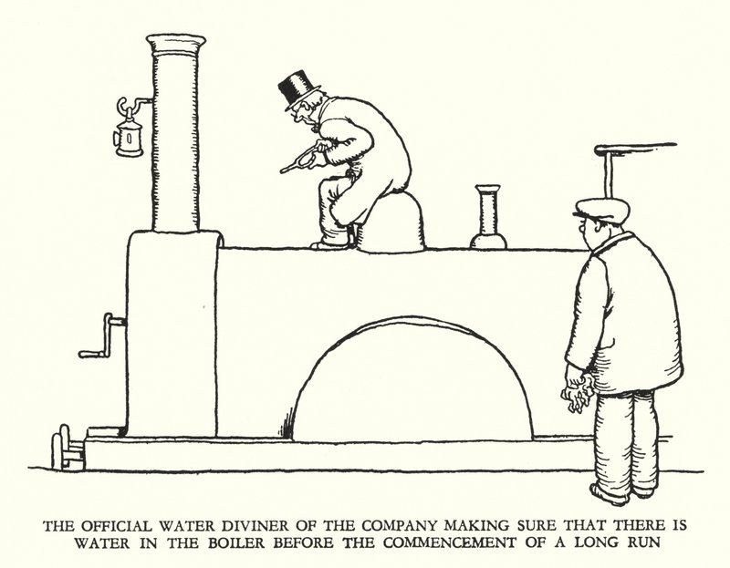 Illusztráció: Railway Ribaldry, W Heath Robinson (litho) alkotó: William Heath Robinson