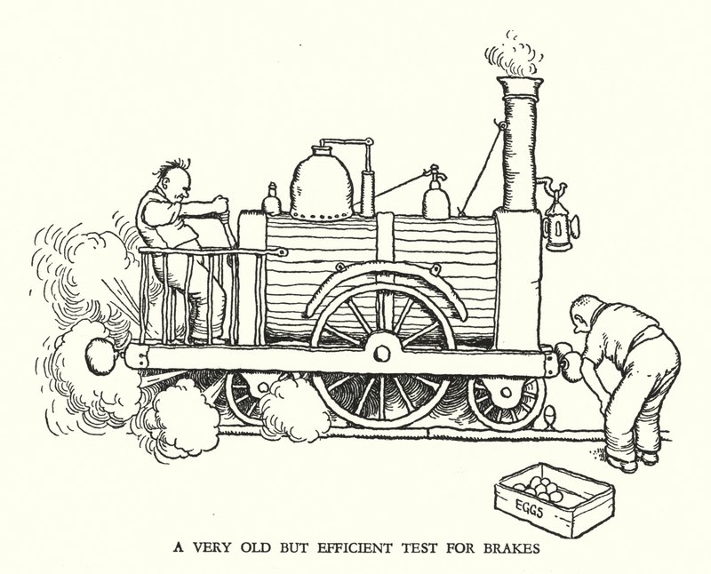 Illusztráció: Railway Ribaldry, W Heath Robinson (litho) alkotó: William Heath Robinson