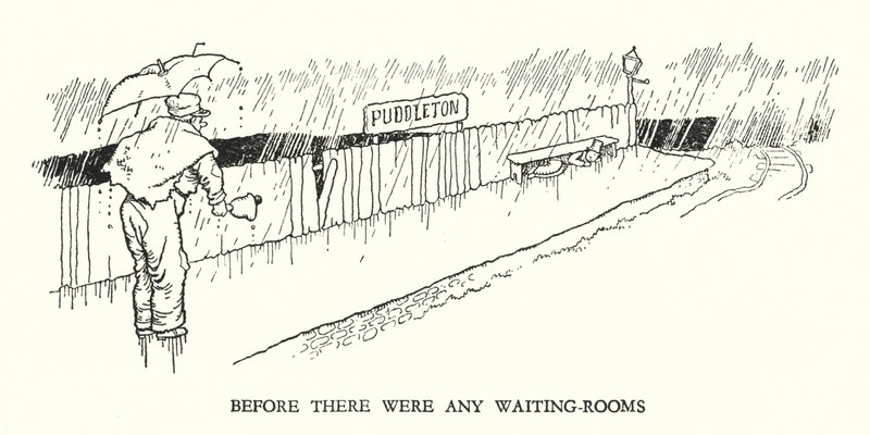 Illusztráció: Railway Ribaldry, W Heath Robinson (litho) alkotó: William Heath Robinson