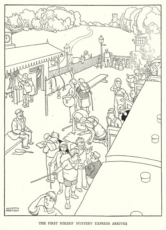 Illusztráció: Railway Ribaldry, W Heath Robinson (litho) alkotó: William Heath Robinson