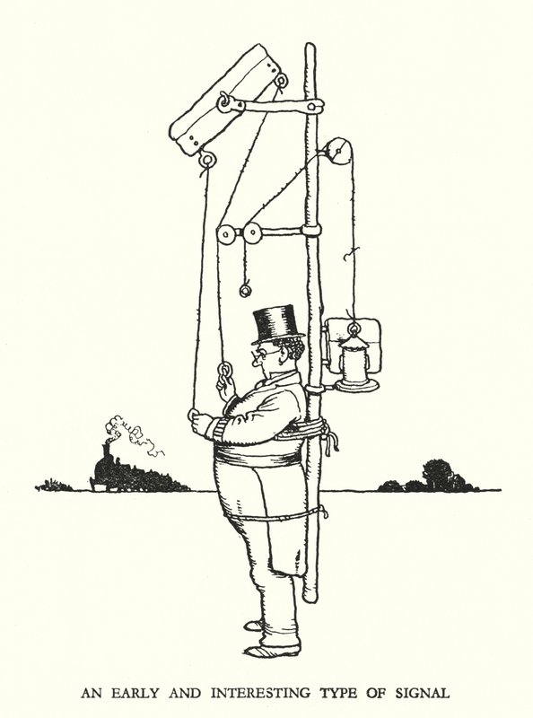 Illusztráció: Railway Ribaldry, W Heath Robinson (litho) alkotó: William Heath Robinson