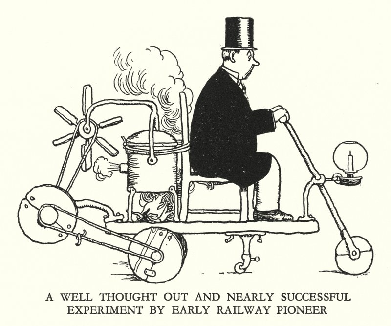 Illusztráció: Railway Ribaldry, W Heath Robinson (litho) alkotó: William Heath Robinson