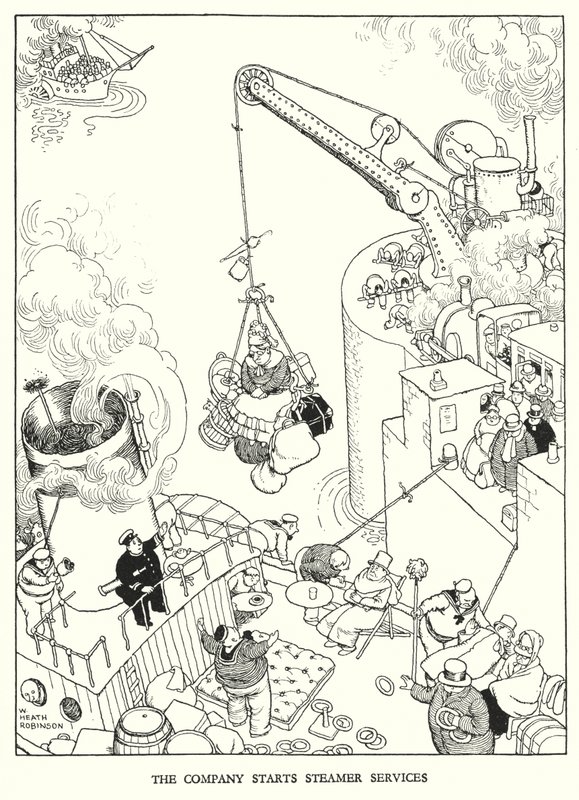 Illusztráció: Railway Ribaldry, W Heath Robinson (litho) alkotó: William Heath Robinson