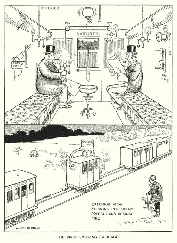 Illusztráció: Railway Ribaldry, W Heath Robinson (litho) alkotó: William Heath Robinson