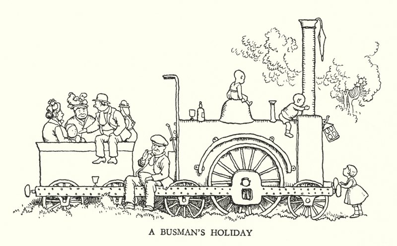Illusztráció: Railway Ribaldry, W Heath Robinson (litho) alkotó: William Heath Robinson
