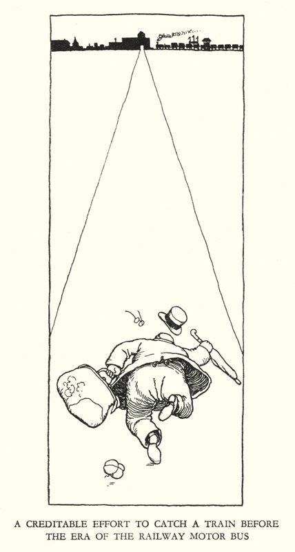 Illusztráció: Railway Ribaldry, W Heath Robinson (litho) alkotó: William Heath Robinson