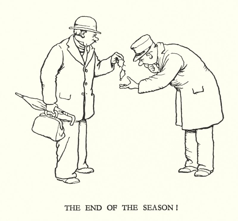 Illusztráció: Railway Ribaldry, W Heath Robinson (litho) alkotó: William Heath Robinson