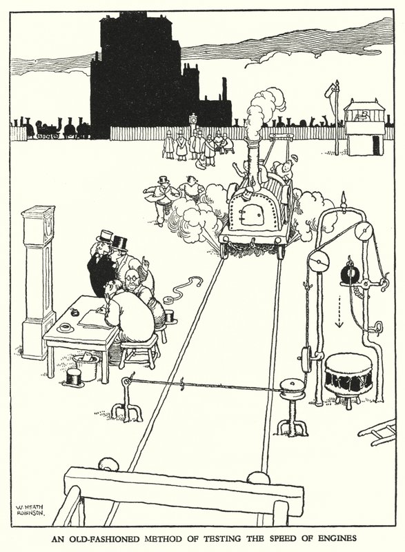 Illusztráció: Railway Ribaldry, W Heath Robinson (litho) alkotó: William Heath Robinson