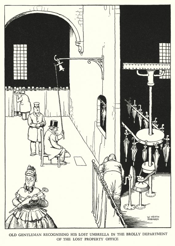 Illusztráció: Railway Ribaldry, W Heath Robinson (litho) alkotó: William Heath Robinson