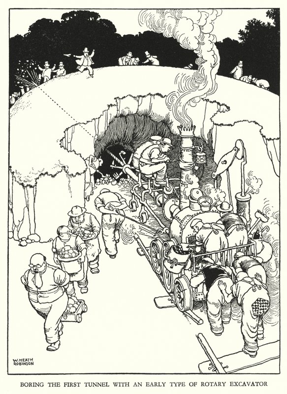 Illusztráció: Railway Ribaldry, W Heath Robinson (litho) alkotó: William Heath Robinson
