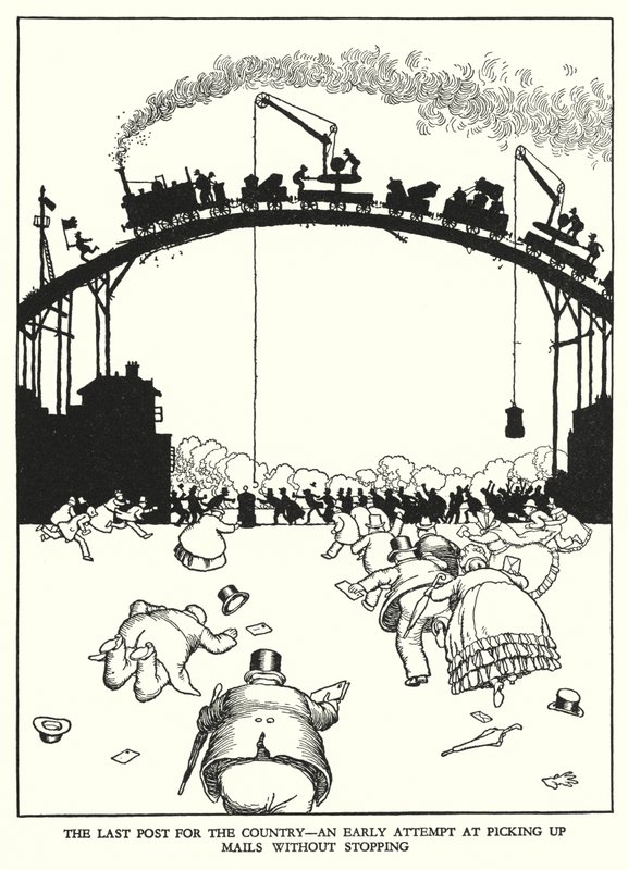 Illusztráció: Railway Ribaldry, W Heath Robinson (litho) alkotó: William Heath Robinson