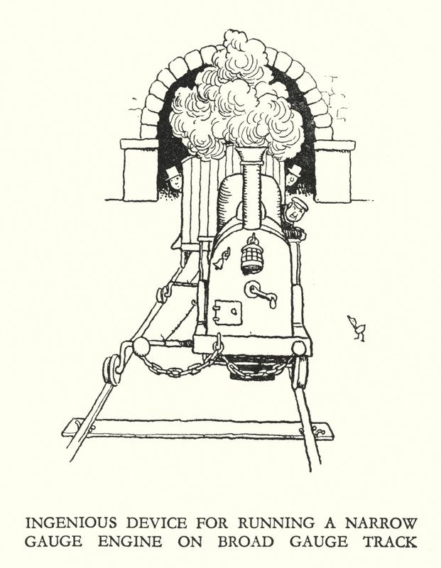 Illusztráció: Railway Ribaldry, W Heath Robinson (litho) alkotó: William Heath Robinson