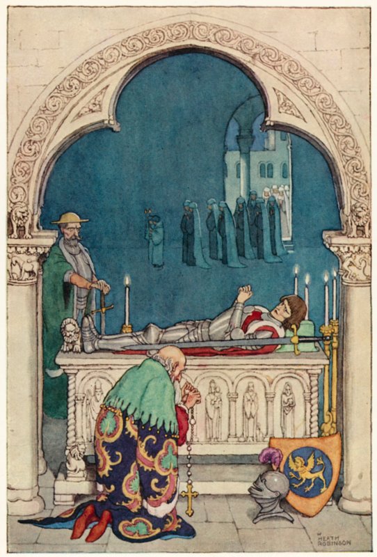 Illusztráció Don Quijote kalandjaihoz (színes litó) alkotó: William Heath Robinson