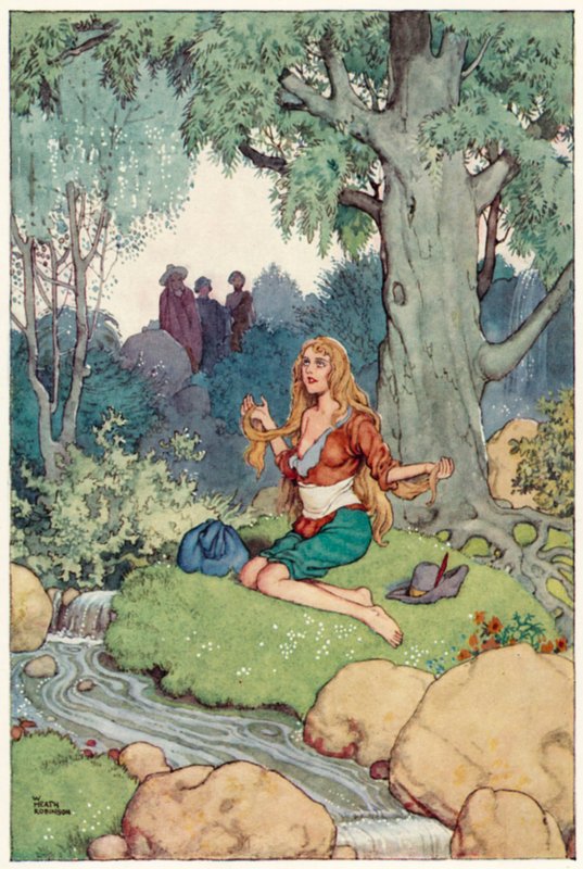 Illusztráció Don Quijote kalandjaihoz (színes litó) alkotó: William Heath Robinson